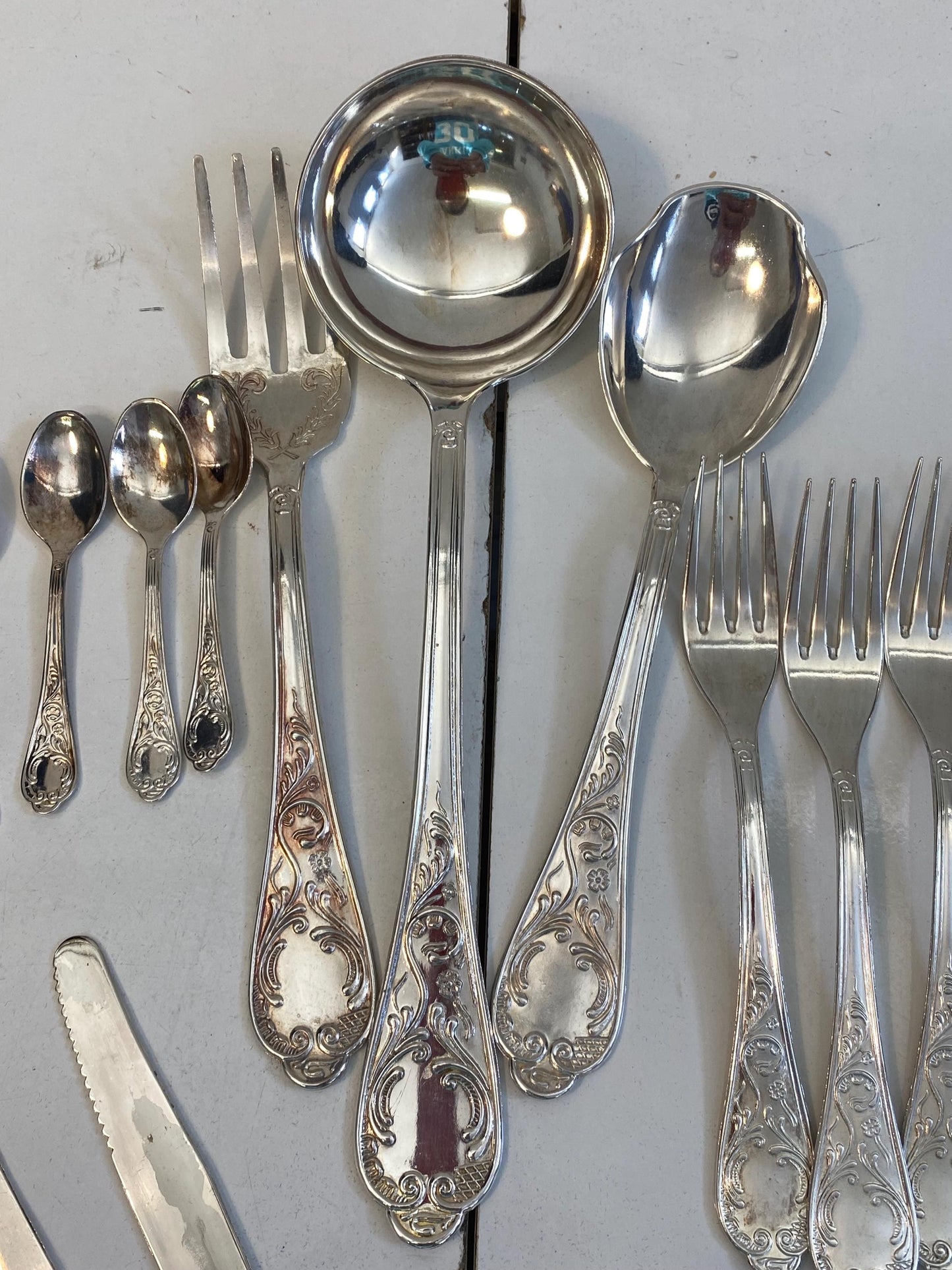 Servizio Posate Vintage Argento 800  51 Pezzi con Scatola, Mai Usato, Tradizione Italiana Anni '50-'70