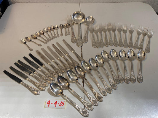Servizio Posate Vintage Argento 800  51 Pezzi con Scatola, Mai Usato, Tradizione Italiana Anni '50-'70