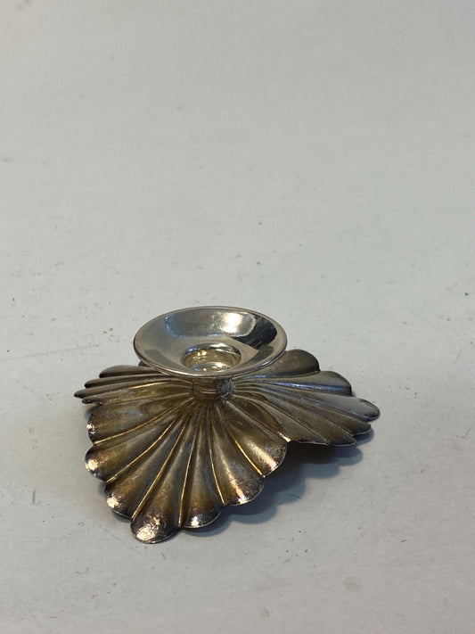Portacandela vintage in argento 800 a forma di conchiglia, 160g, Italia, oggetto decorativo da tavolo raffinato