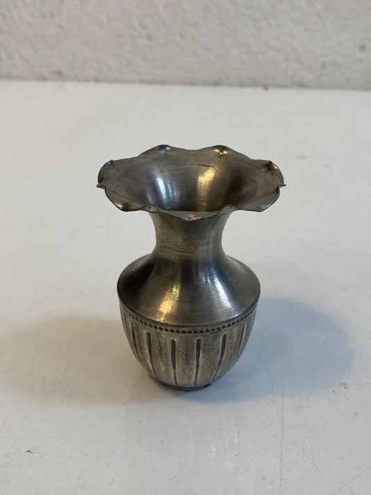 Vasetto vintage in peltro 8x6 cm Metallars Italia | Stile rétro artigianale, peltro puro senza piombo | Mini vaso decorativo