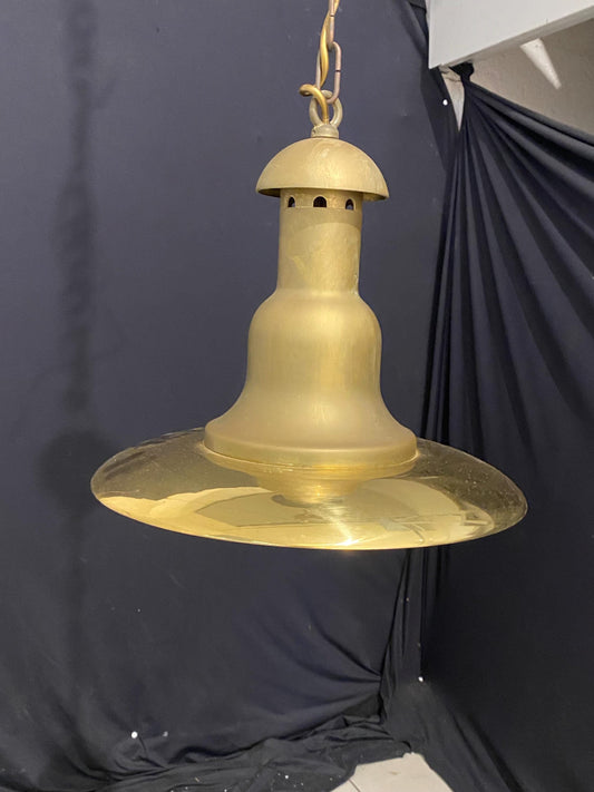 Lampadario a Sospensione in Ottone Vintage Foresti & Suardi stile marina - 35x32 cm, Attacco E27