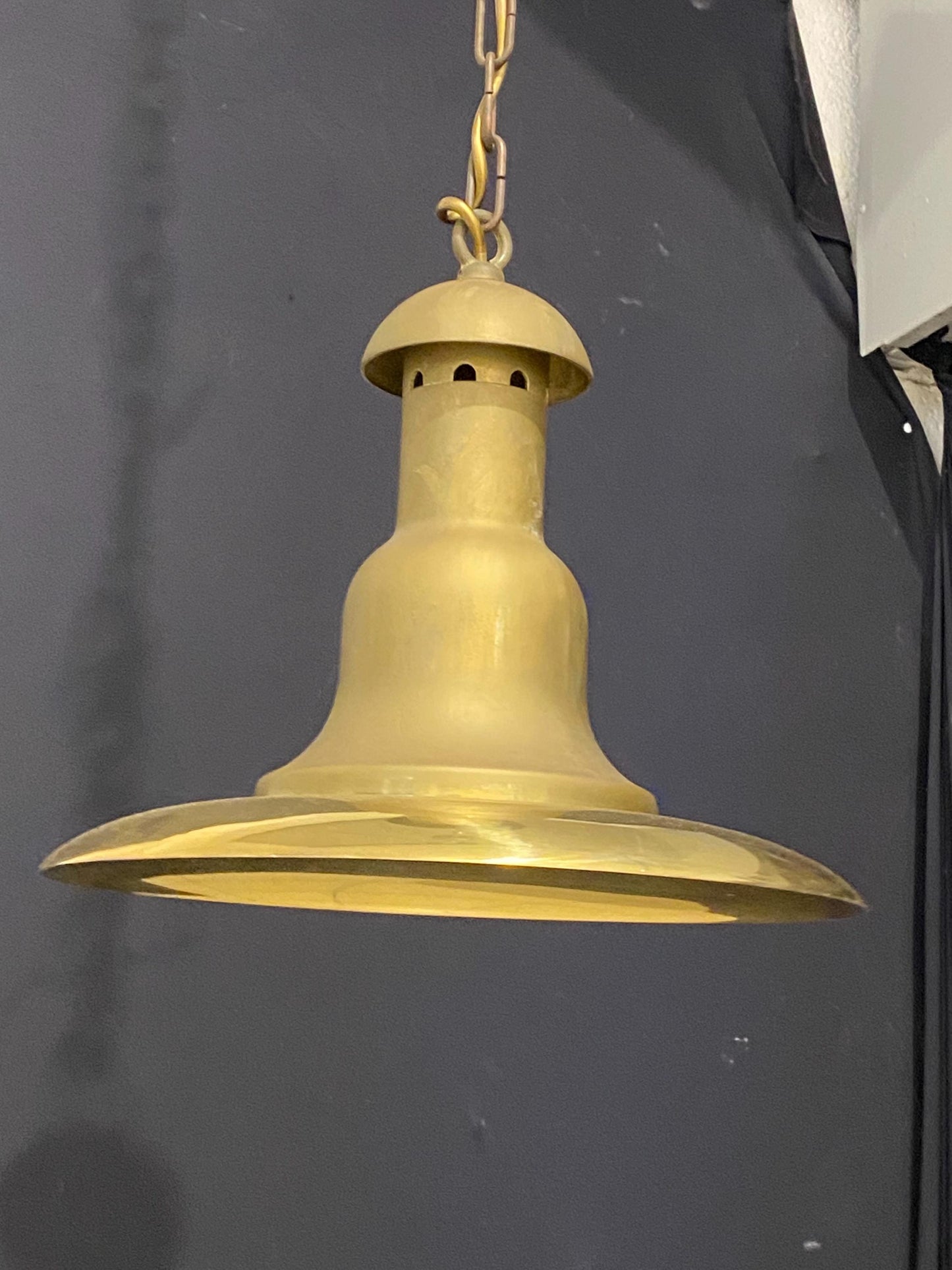 Lampadario a Sospensione in Ottone Vintage Foresti & Suardi stile marina - 35x32 cm, Attacco E27
