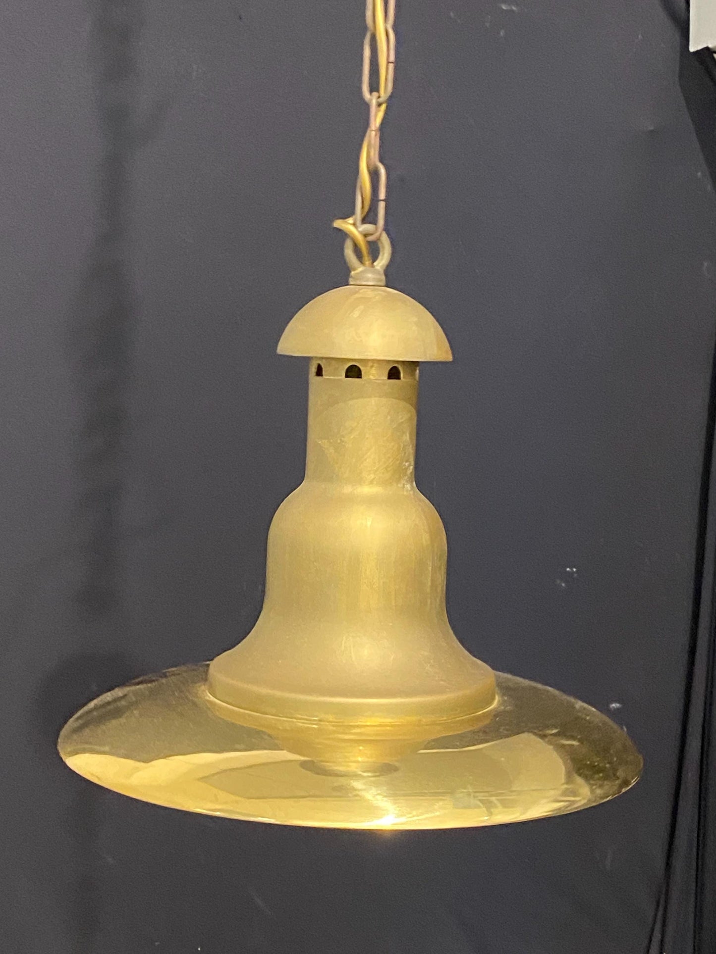 Lampadario a Sospensione in Ottone Vintage Foresti & Suardi stile marina - 35x32 cm, Attacco E27