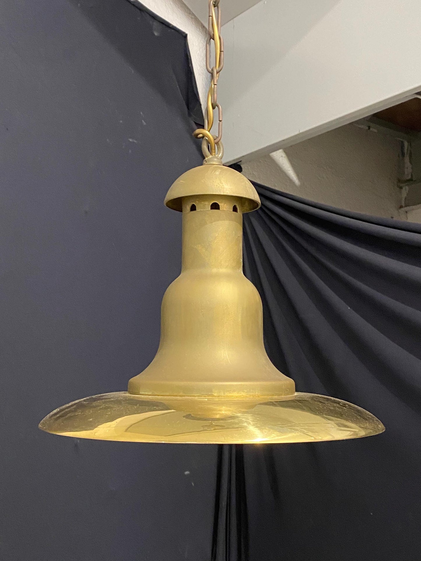 Lampadario a Sospensione in Ottone Vintage Foresti & Suardi stile marina - 35x32 cm, Attacco E27