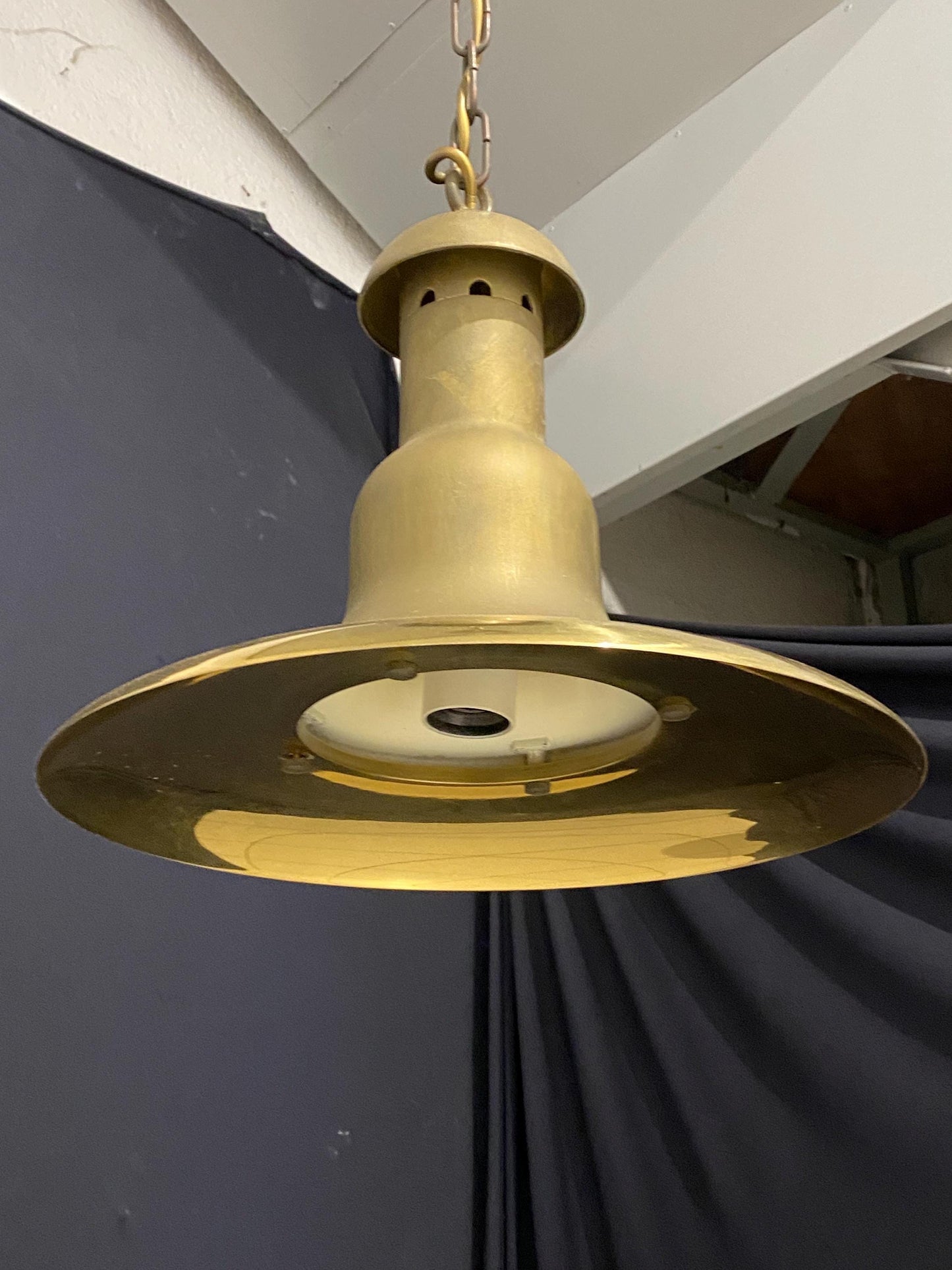 Lampadario a Sospensione in Ottone Vintage Foresti & Suardi stile marina - 35x32 cm, Attacco E27