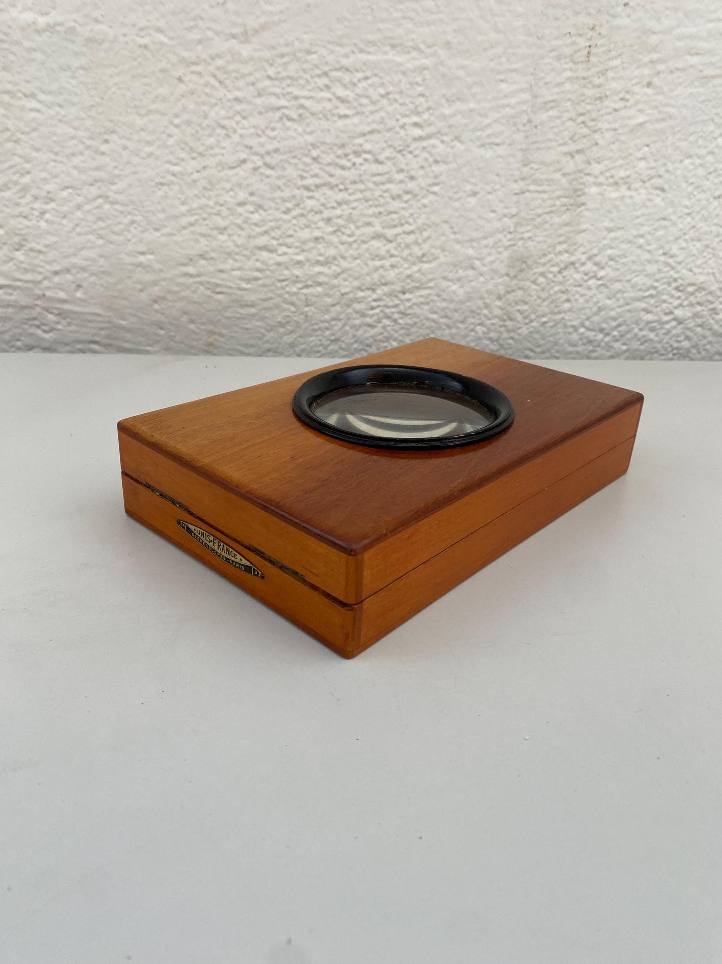 Visore stereoscopico vintage Unis France in legno 20x13x4,5 cm  Ottica d'epoca Parigi collezione fotografia antica