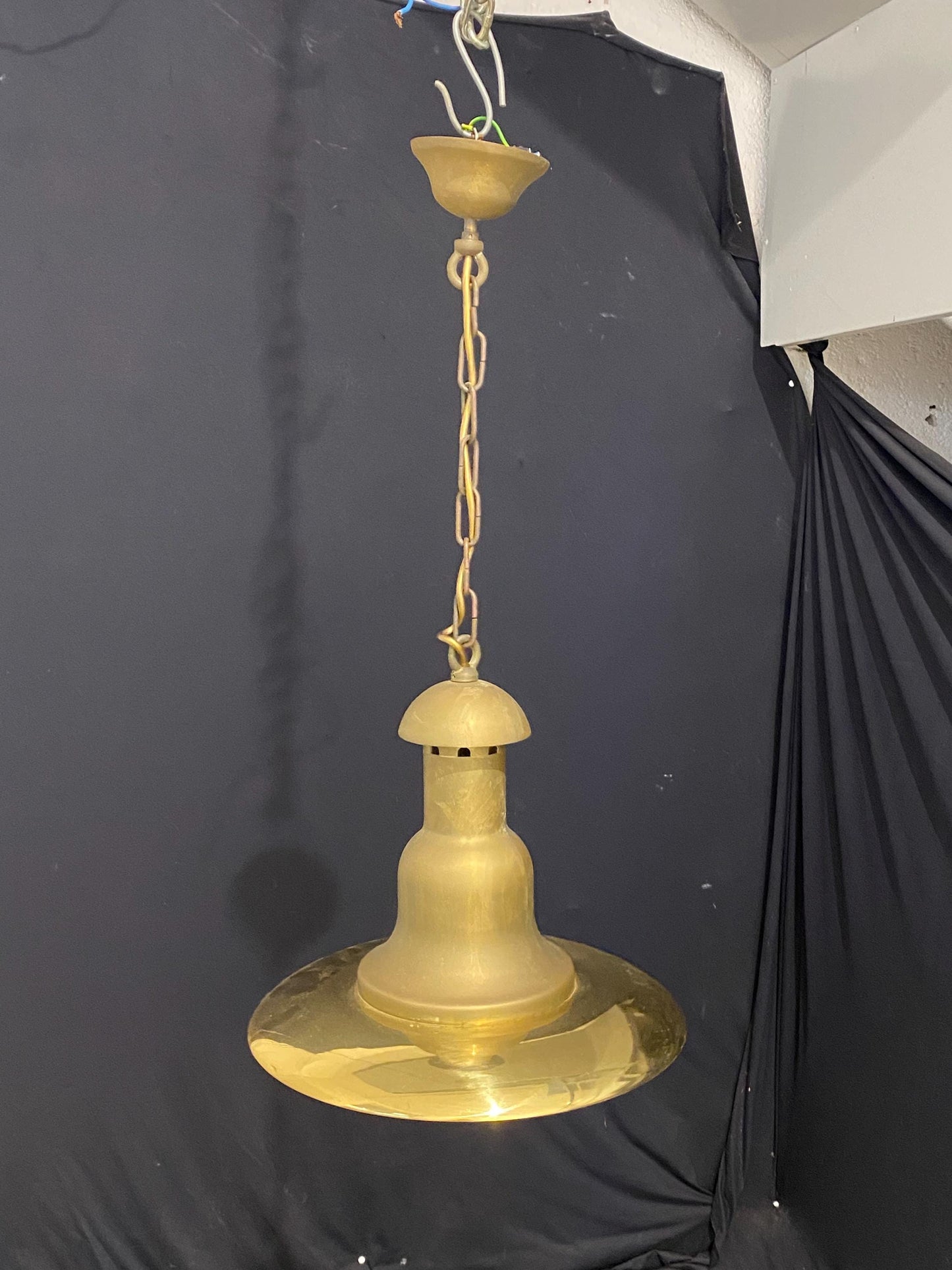 Lampadario a Sospensione in Ottone Vintage Foresti & Suardi stile marina - 35x32 cm, Attacco E27