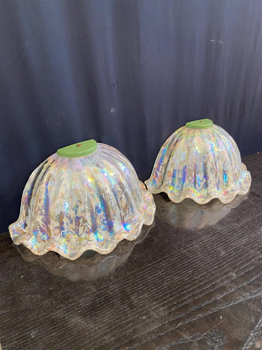 Coppia di Applique in Vetro di Murano Vintage a Forma di Mezza Luna - Eleganza e Fascino per la Tua Illuminazione