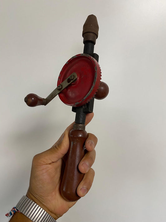 Trapano Manuale d'Epoca Funzionante - Strumento di Lavoro Vintage