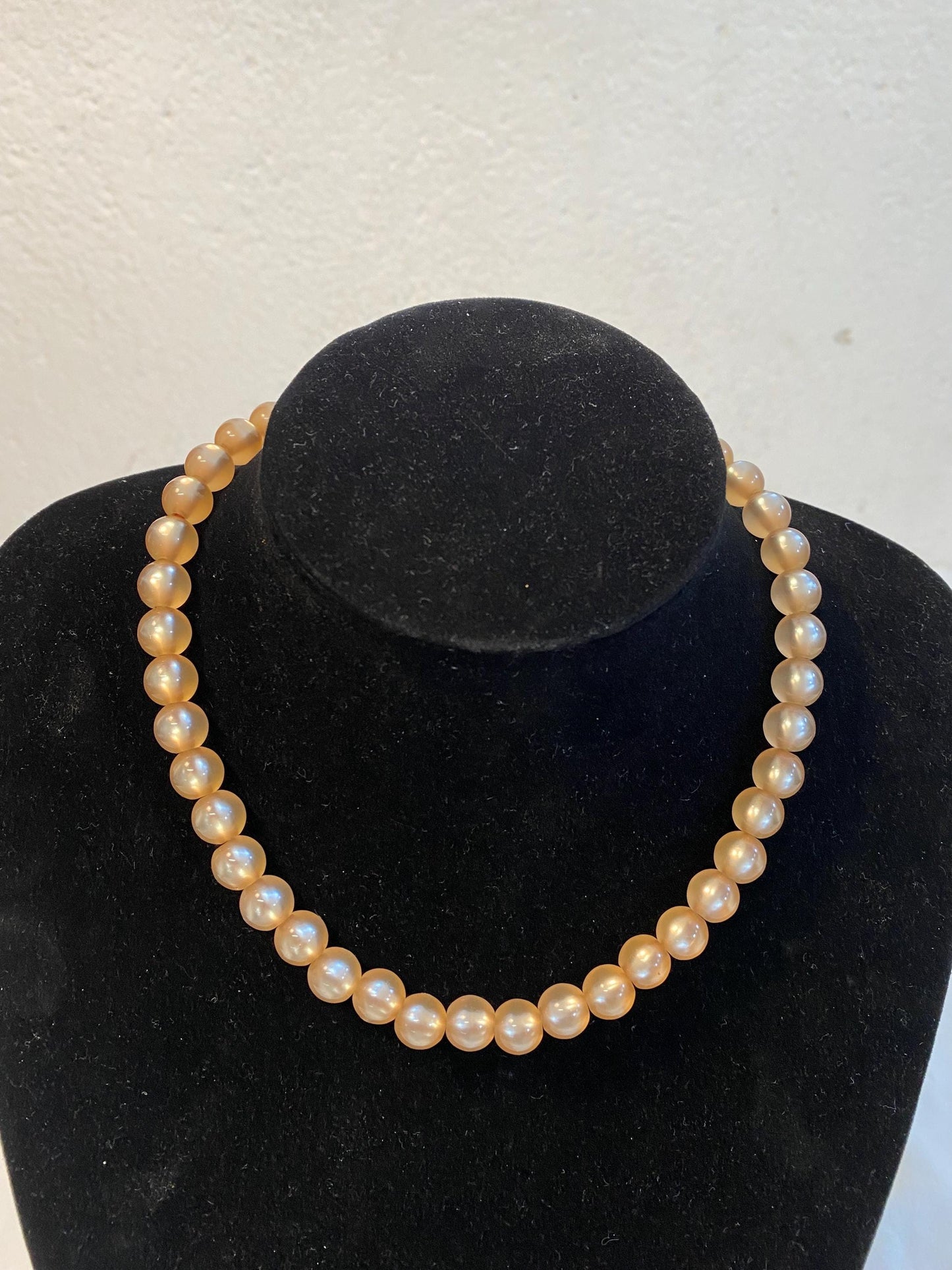 Collana vintage perle sintetiche dorate 20 cm con chiusura in argento 925  gioiello rétro elegante anni '50 idea regalo raffinata