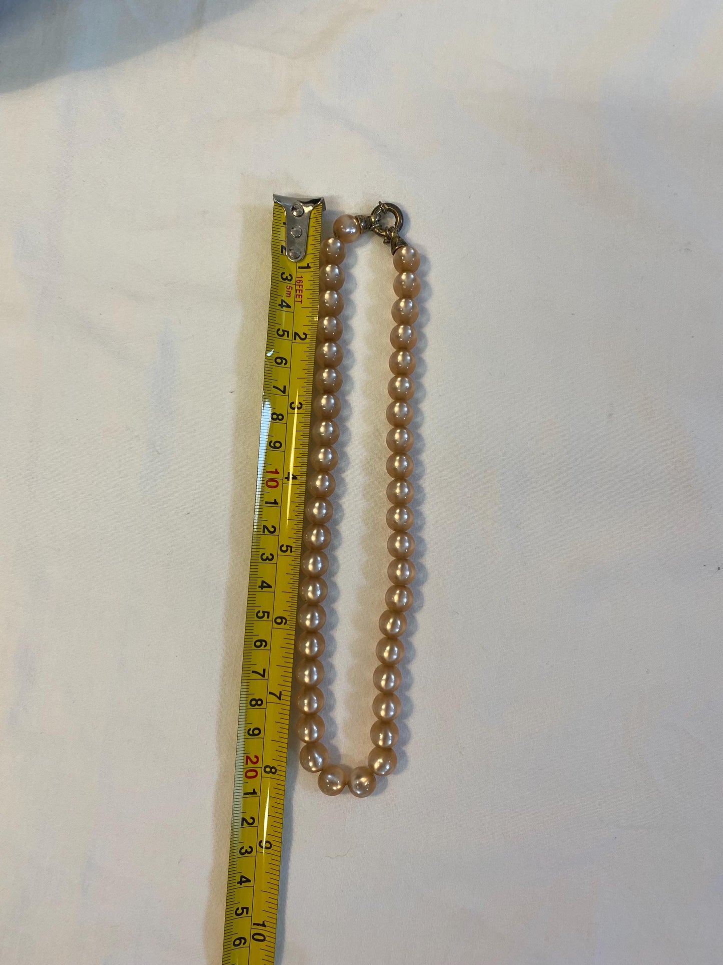 Collana vintage perle sintetiche dorate 20 cm con chiusura in argento 925  gioiello rétro elegante anni '50 idea regalo raffinata