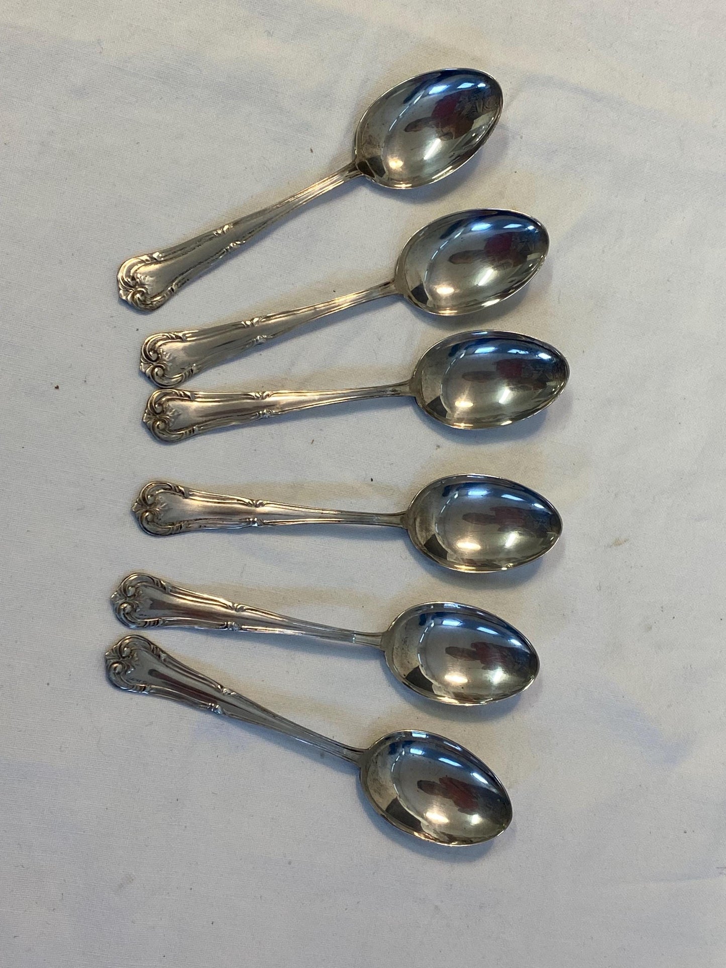 Set 6 cucchiaini vintage argento 800  in scatola originale 10 cm posate da collezione eleganti rétro, regalo apprezzato per amanti del caffe
