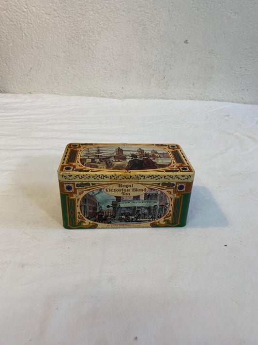 Scatola latta vintage Royal Victorian Blend Tea 250g 18x10x9 cm decorata Londra  Collezione, arredo, regalo rétro