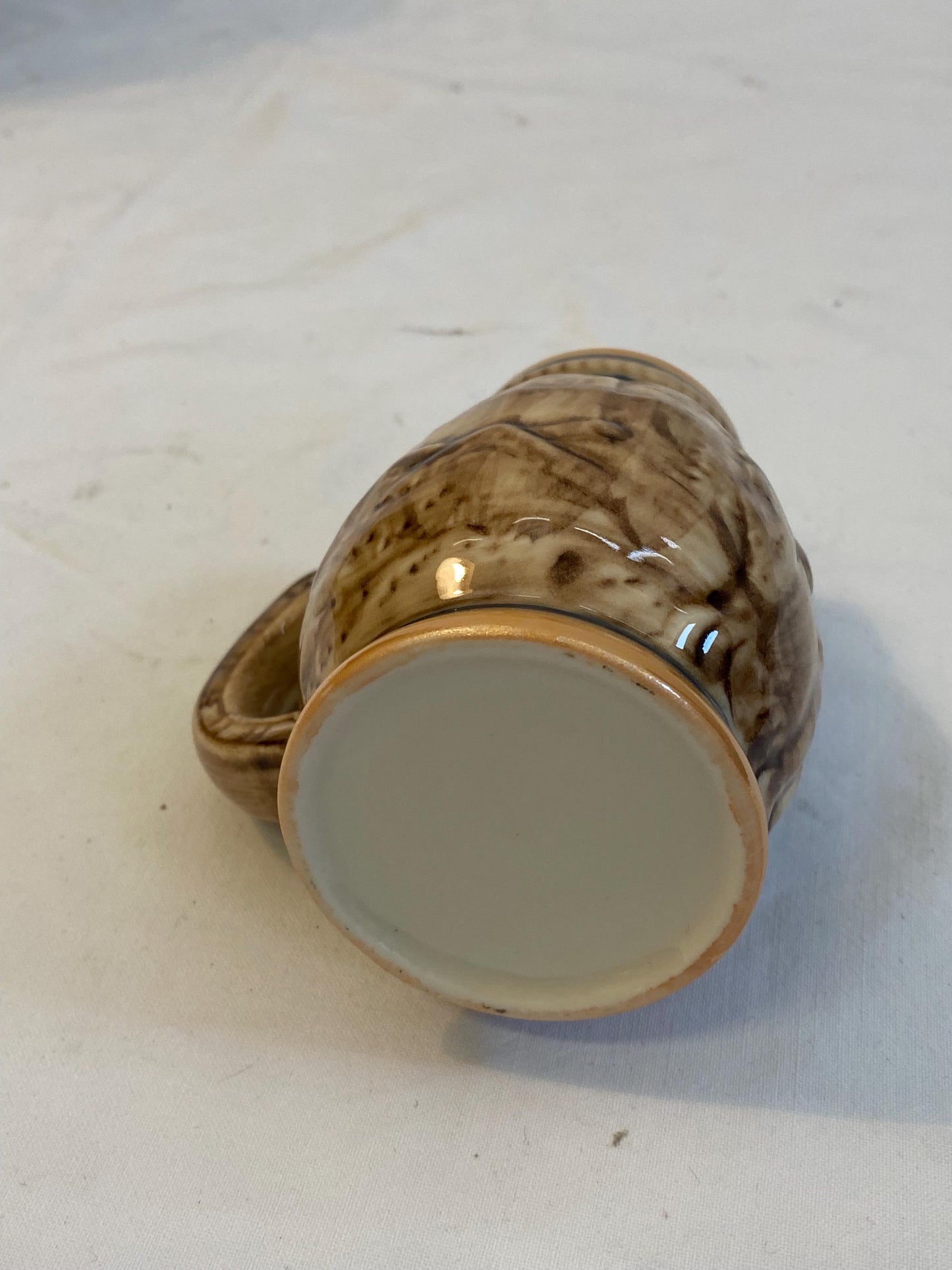 Boccale souvenir vintage Kirchberg Tirol in ceramica smaltata 11x10x7 cm, stile rustico alpino tirolese