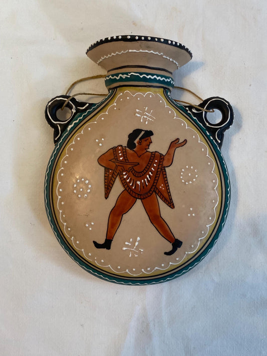 Otre decorativo Deruta firmato Veschini 14x11 cm  ceramica dipinta a mano in stile etrusco, arte italiana vintage