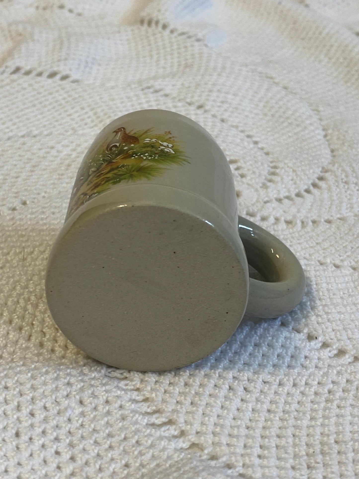 Boccale di Birra Vintage in Ceramica Dipinto a Mano