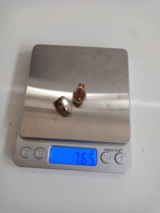 Orecchini vintage a clip in argento 925 con cristallo sfaccettato  anni '50 made in Italy, 7,65 g