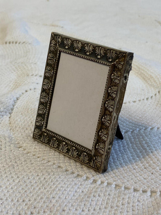 Cornice portafoto vintage in argento 800, 7,5x6 cm  Decorazione da tavolo rétro, argento punzonato, idea regalo elegante
