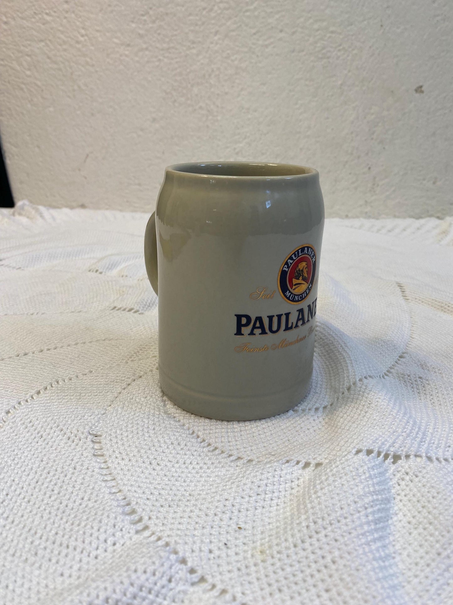 Boccale da birra Paulaner vintage in ceramica da 0,5 l - birrificio tedesco di Monaco Regalo rustico da collezione Oktoberfest