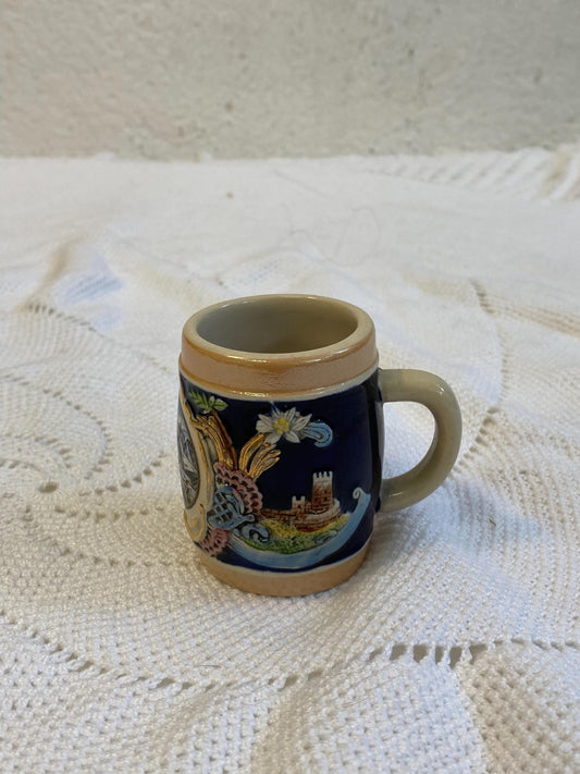 Mini boccale vintage San Candido dipinto a mano Franz  ceramica smaltata 6,5 cm  souvenir da collezione Alto Adige Dolomiti