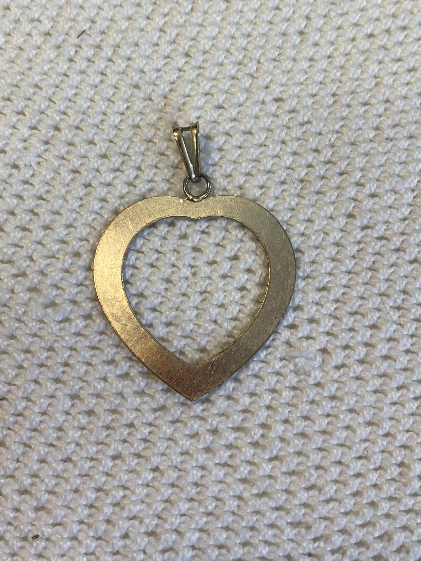 Ciondolo cuore vuoto in argento 925 | Pendente vintage 3,5x4,5 cm | Gioiello romantico minimal da collezione o regalo