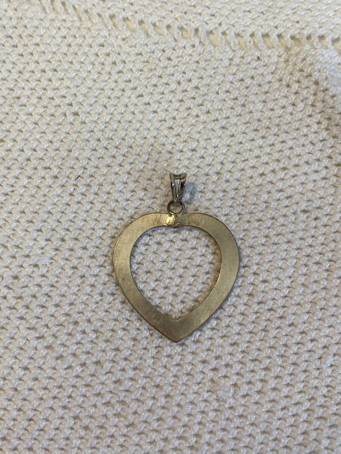Ciondolo cuore vuoto in argento 925 | Pendente vintage 3,5x4,5 cm | Gioiello romantico minimal da collezione o regalo