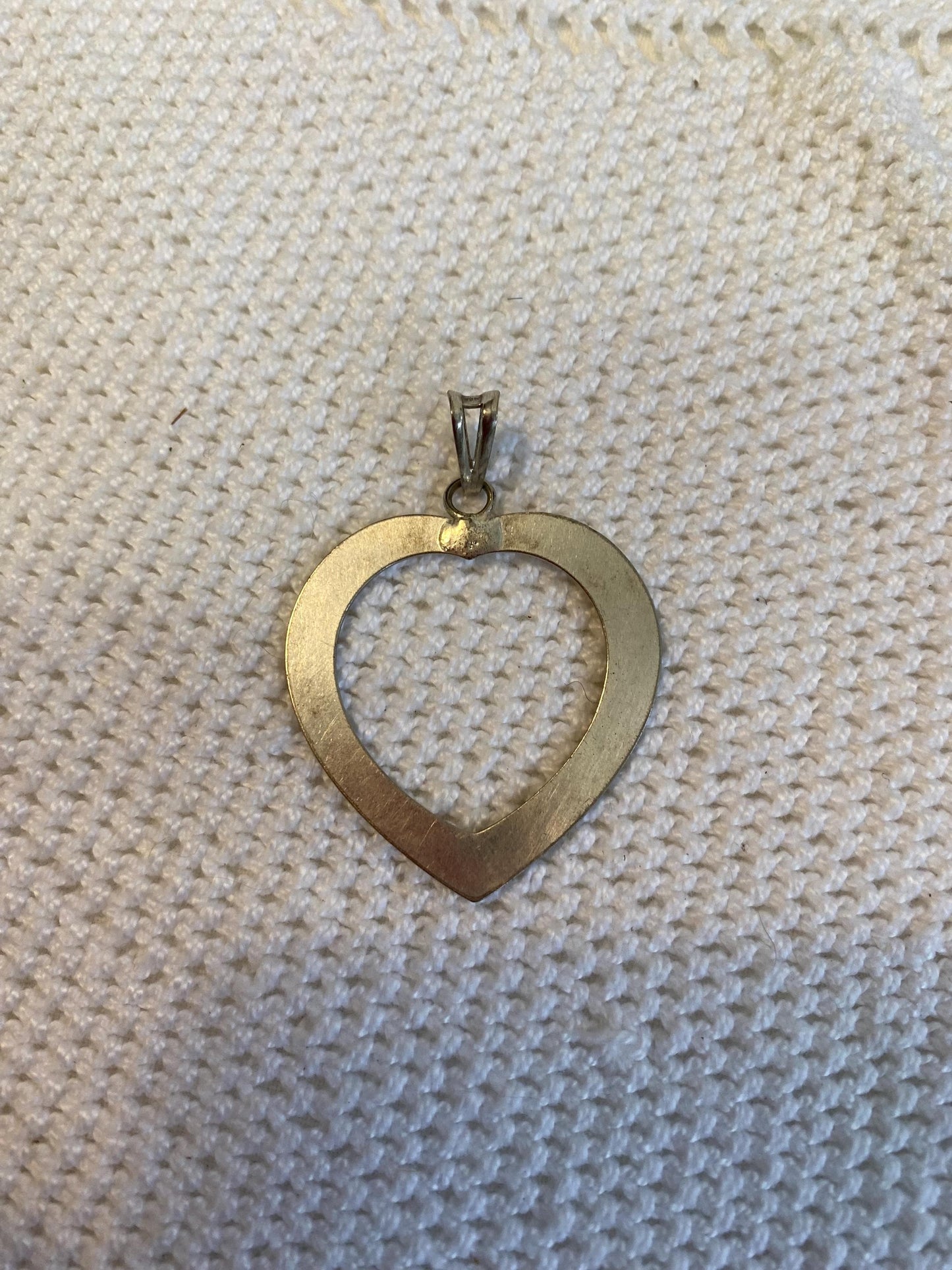 Ciondolo cuore vuoto in argento 925 | Pendente vintage 3,5x4,5 cm | Gioiello romantico minimal da collezione o regalo