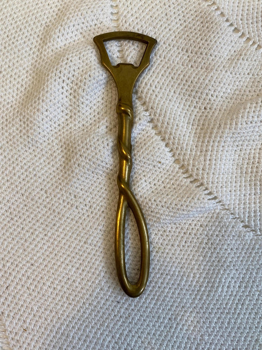 Apribottiglie vintage in ottone con manico a spirale, 17 cm  Design rétro anni '60, da collezione o bar decorativo in stile industriale