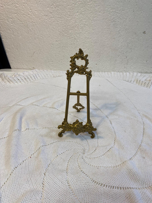 Cavalletto porta foto vintage in ottone barocco 25x10x12 cm  supporto da tavolo decorazione rococò per quadri e cornici