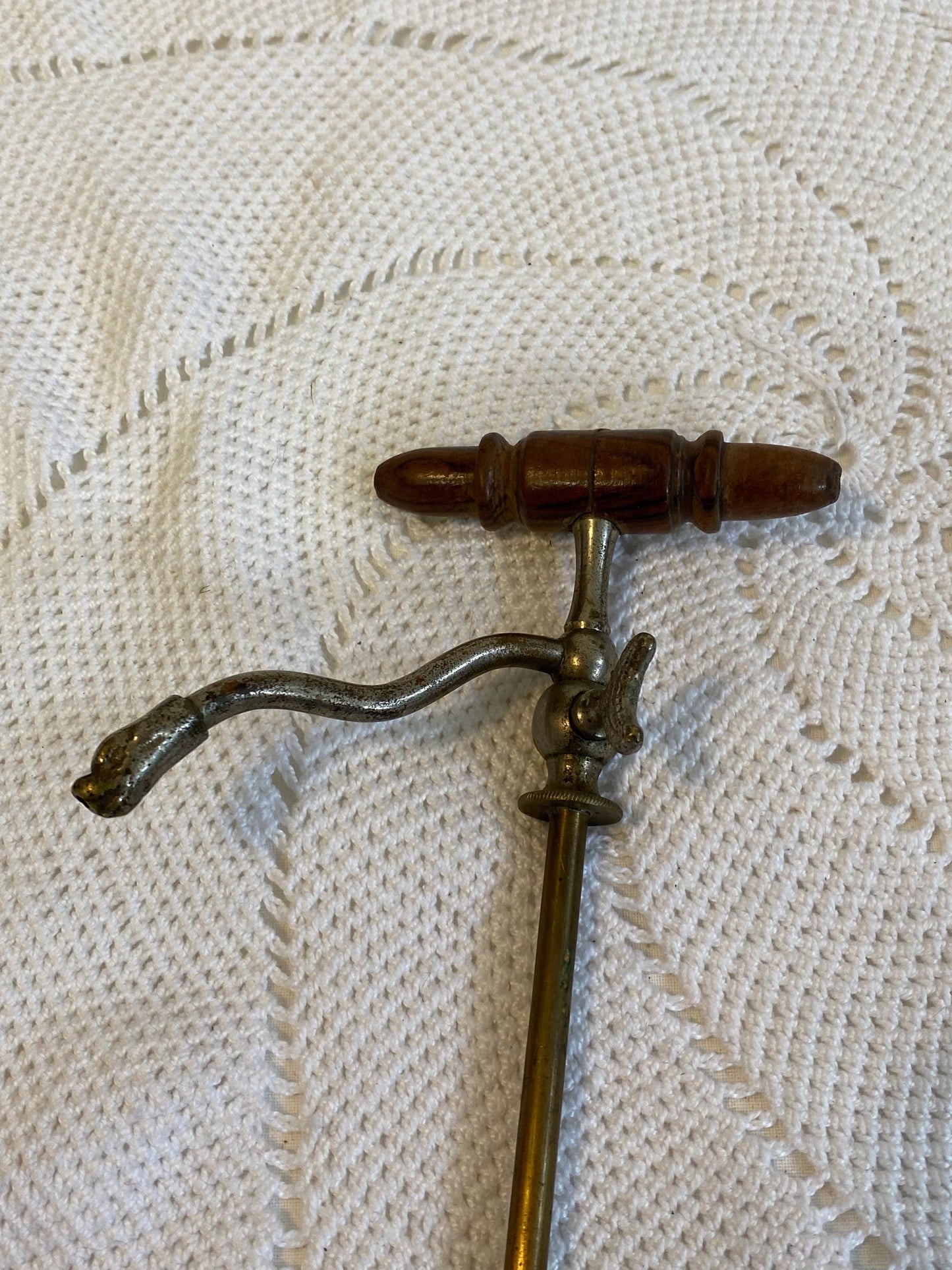 Rubinetto sifone per champagne vintage 1900 placcato argento testa di drago con manico in legno 35 cm