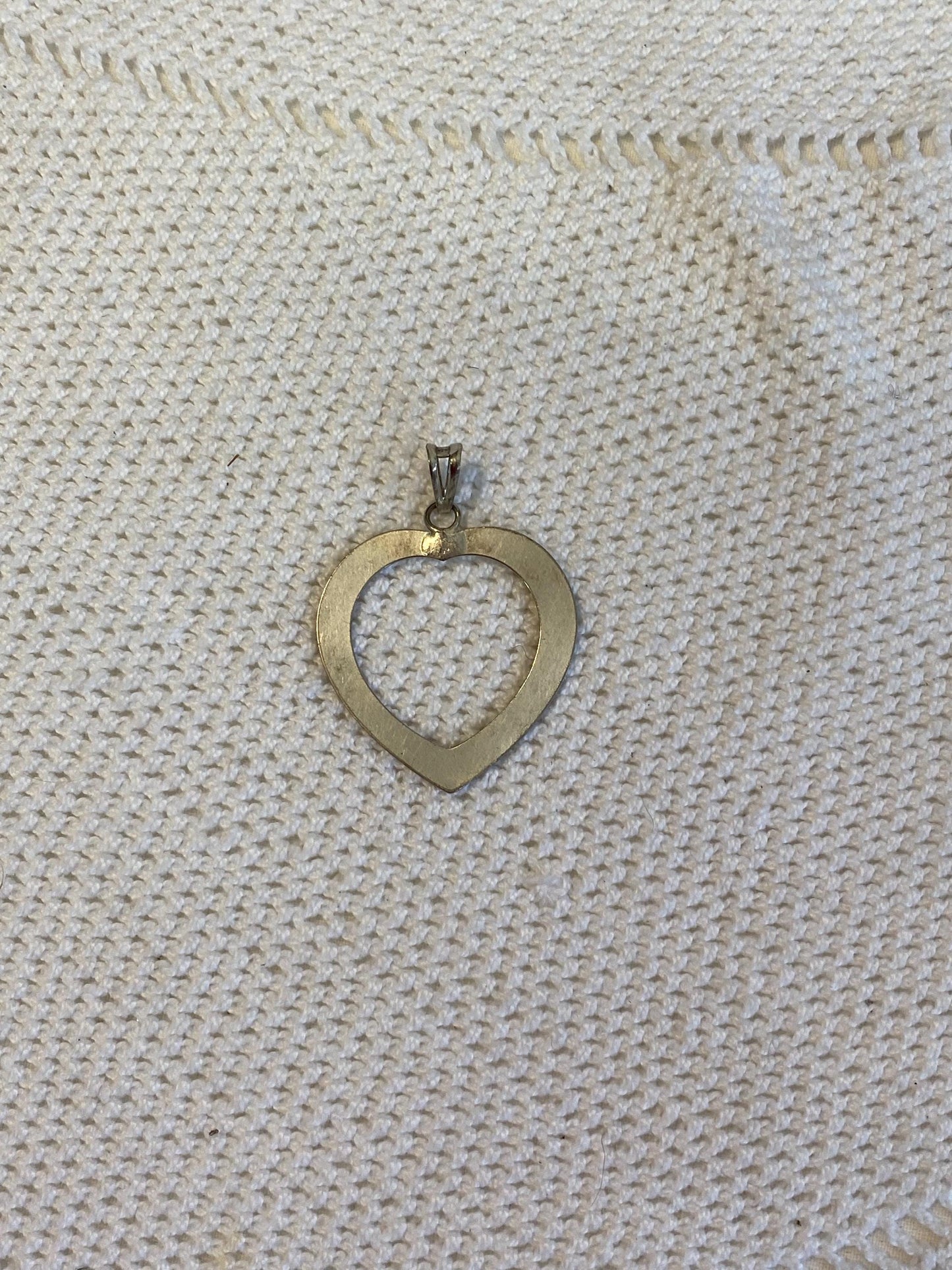 Ciondolo cuore vuoto in argento 925 | Pendente vintage 3,5x4,5 cm | Gioiello romantico minimal da collezione o regalo